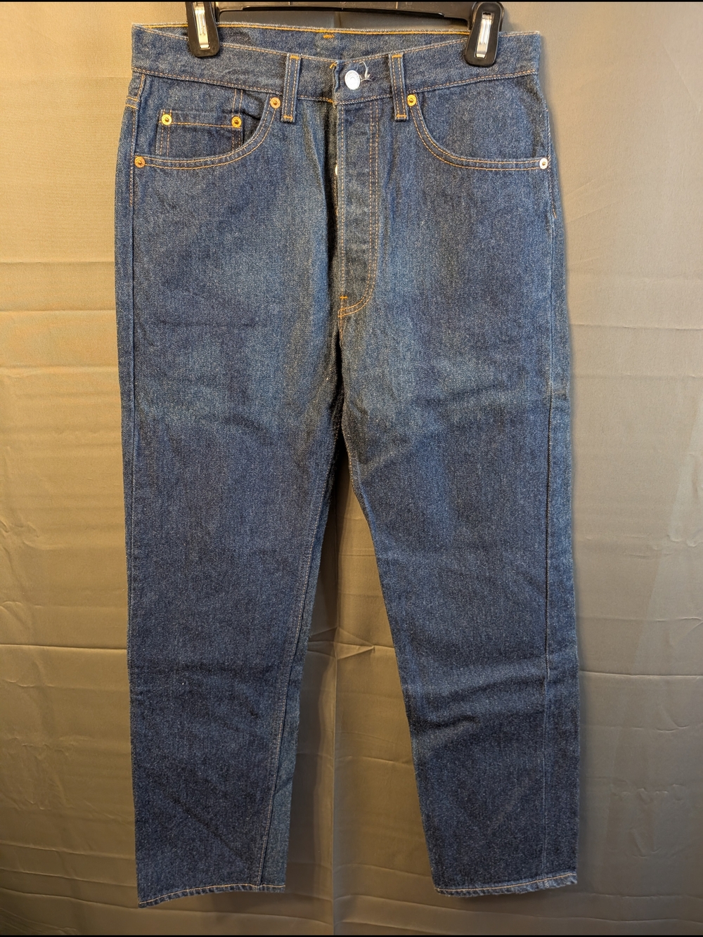 Deadstock Vintage Levi's 501 USA Denim Jeans NWT 31x30 Rigid Dark Wash